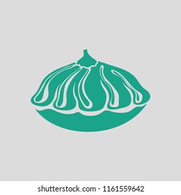 Bush pumpkin icon. Gray background with green. Vector illustration.