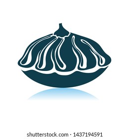 Bush Pumpkin-Symbol. Schattenreflektionsdesign. Vektorgrafik.