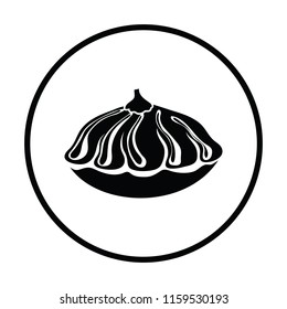 Bush pumpkin icon. Thin circle design. Vector illustration.