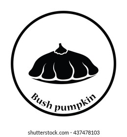 Bush pumpkin icon. Thin circle design. Vector illustration.