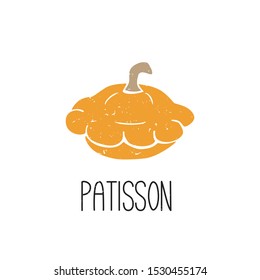 Bush pumpkin symbol isolated on transparent background. Patisson filled icon. Colorful pictogram original design. Can be used for infographics, identity or decoration. Vector illustration