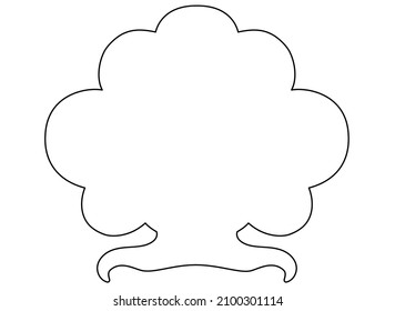 Bush with roots, small plant - vector linear illustration for coloring pages, sign or logo. Outline. Shrub - botanical pictogram or icon