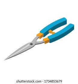 Bush scissors icon. Isometric of bush scissors vector icon for web design isolated on white background