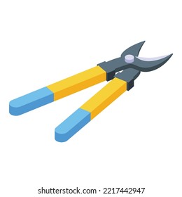 Bush Scissors Icon Isometric Vector. Tree Trim. Garden Maintenance