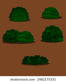 bush, shrubs, beach and palm tree at morning and afternoon vector