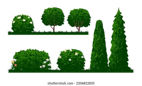 Bush and shrubs plants with flower for Backyard element collections