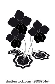 bush stylized silhouette of violets