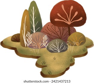 Bush im Sommer-Illustrationspaket