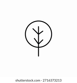 Vector de signo de icono de árbol de arbusto