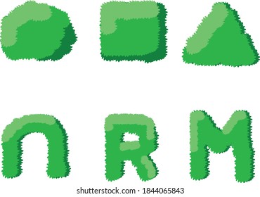 Bush tree set vector green 