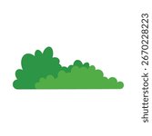 Bush vector illustration on a white background. natural green grass bushes. green bush blossom vector icon