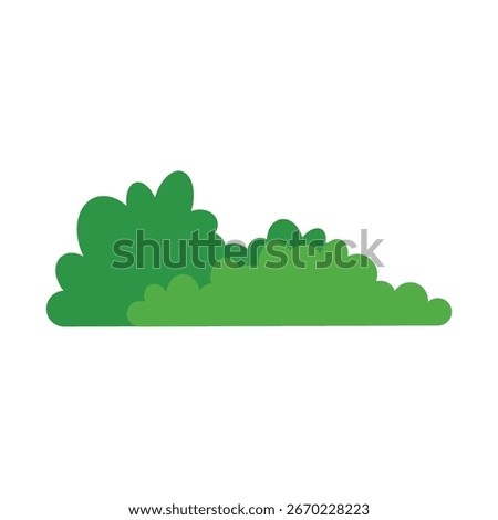 Bush vector illustration on a white background. natural green grass bushes. green bush blossom vector icon