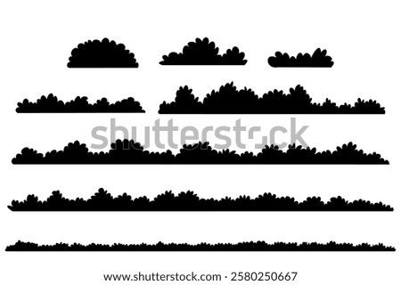 bush vector set, bushesh silhouette black