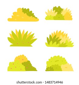 Bush Vector Set Illustration Green Yellow Stock Vector (Royalty Free ...