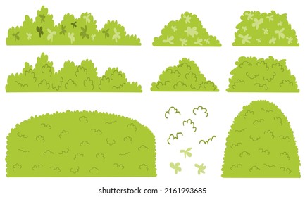 bush wall, green bush for garden illustration