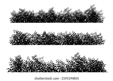 bush wall silhouette. garden bush illustration