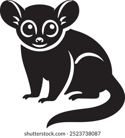 Bushbaby Vector Silhouette , Bushbaby Illustration , Bushbaby Art Hand Drawn Line Art