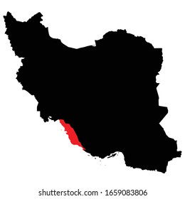 Bushehr province highlighted on Iran map Vector EPS 10