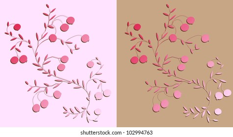 Bushes of a cranberry. Vector. eps 8