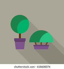 Bushes in a flowerpot vector illustration
