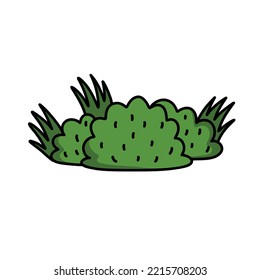 bushes and grass doodle icon, vector illustration