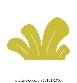 Bushes and Grass Illustration. Simple abstract floral flat cartoon vector illustration. Garden green plant isolated on white background. Eco element