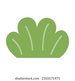 Bushes and Grass Illustration. Simple abstract floral flat cartoon vector illustration. Garden green plant isolated on white background. Eco element