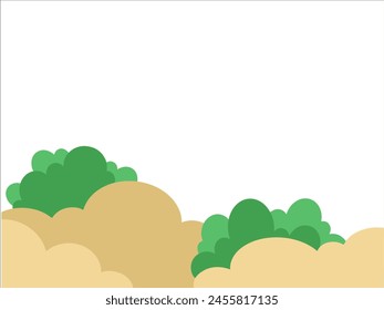 Bushes Grass Land Background Illustration