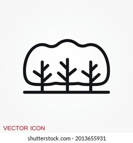 Bushes icon, vector silhouette isolated on background.