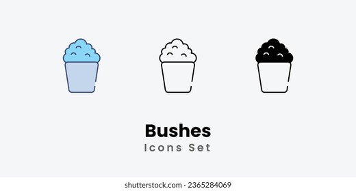 Bushes icons set plant icon indoor plant nature green plant stock illustration