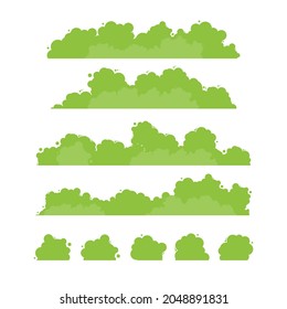 Bushes and vegetation in a cartoon style. Set for your design. Vector illustration in flat style