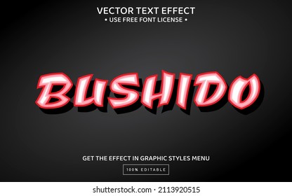 Bushido 3D editable text effect template