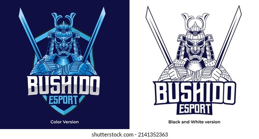 bushido esport logo mascot design