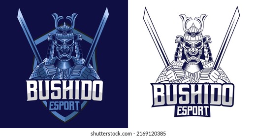 bushido esport logo mascot design