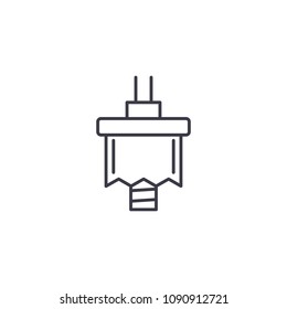 Bushing process linear icon concept. Bushing process line vector sign, symbol, illustration.