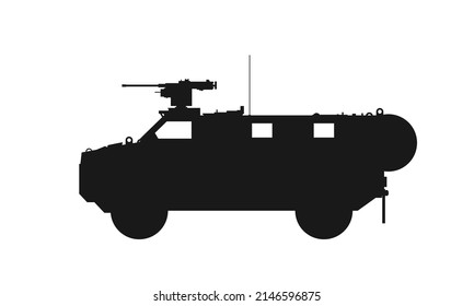 Vehículo de movilidad protegida Bushmaster. símbolo de guerra y ejército. imagen vectorial aislada para conceptos militares y diseño web