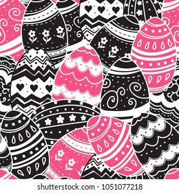 BUSHY EASTER HAND DRAW PAINTED EGG. FIZZLE SEAMLESS VECTOR PATTERN.
DECORATIVE HOLIDAY TEXTURE
