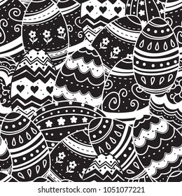 BUSHY EASTER HAND DRAW PAINTED EGG. FIZZLE SEAMLESS VECTOR PATTERN.
DECORATIVE HOLIDAY TEXTURE