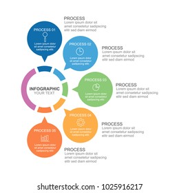 Busieness infographic template five process or step for presentation