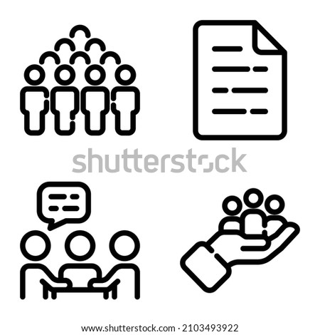 Busines Flat Icon Set Isolated On White Background