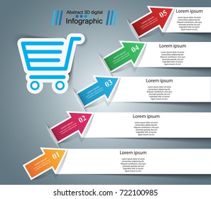 Busines infographic. Cart icon. Vector, eps 10.