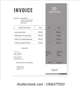 busines invoce template vektor