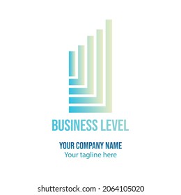Busines Level Logo. chart symbol, vector icon. gradient colors. 