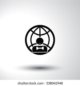 Busines man flat sign icon