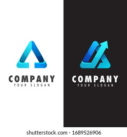 triángulo de busines con el logotipo de flecha,Colección de logotipos de letras y flechas