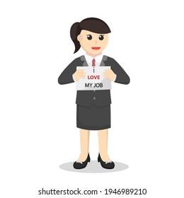 busines woman secretary nlove their jobs design character on white background