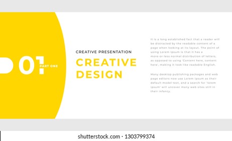 Business 01 presentation template creative design with yellow and gray elements on a white background. Easy use annual report flyer and leaflet presentation template. power point cover design, ppt