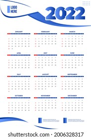 business 2022 calendar template clear design