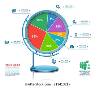Business 3D digital Infographics, Modern construction,  Square with information sectors under, Step up options, Vector illustration Eps 10