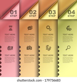 Business 3D digital Infographics, Square with information sectors under, Step up options, Vector illustration Eps 10